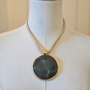 Chico's Gold and Gray Statement Necklace